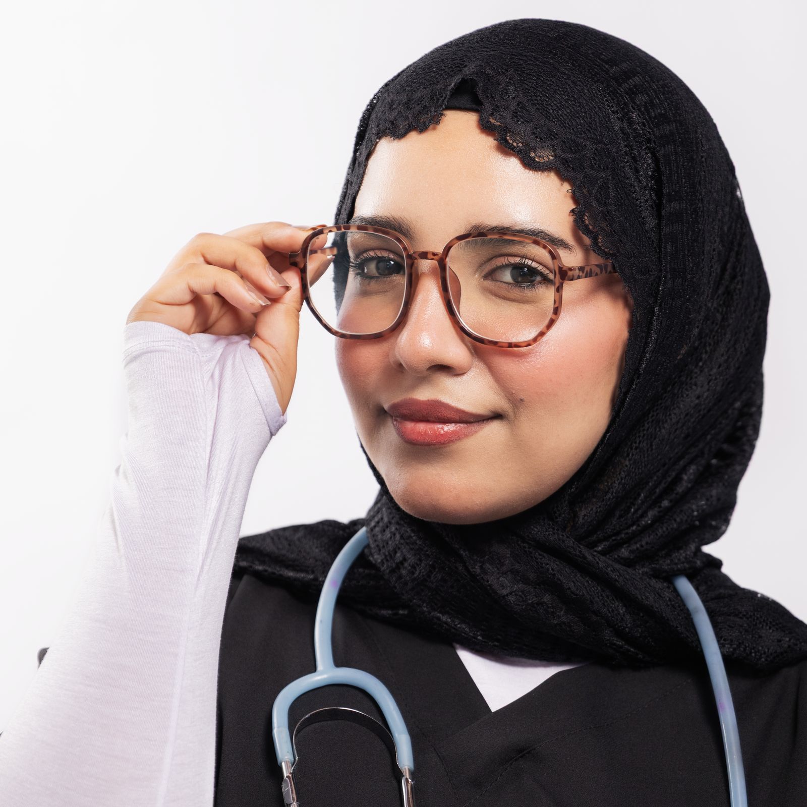 Confident OPD doctor with a stethoscope
